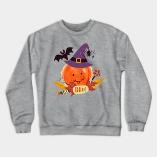 Boo Crew Jack O’ Lantern Happy Pumpkin Crewneck Sweatshirt